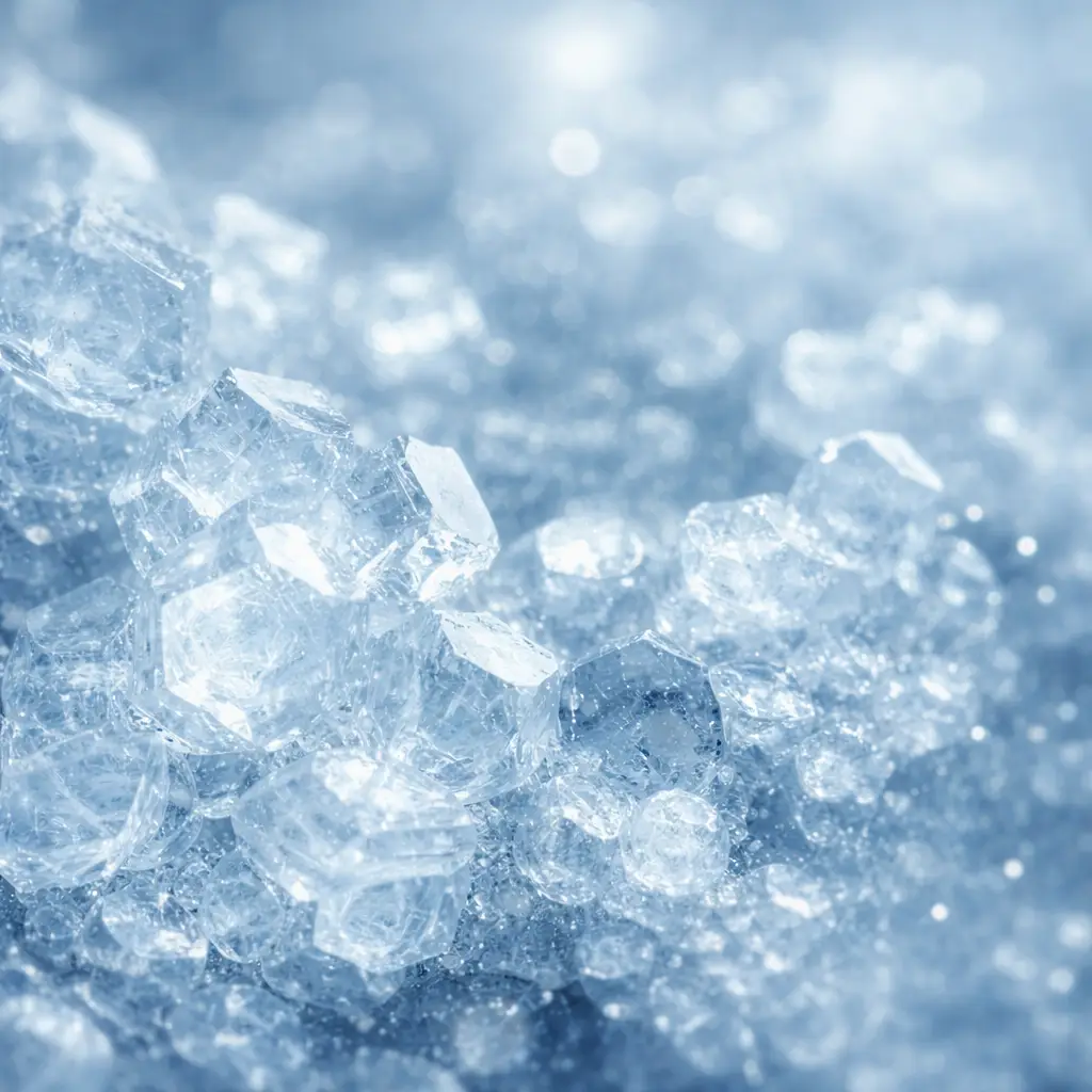 Macro view of crystalline advanced materials used in research on energy-efficient memory technologies